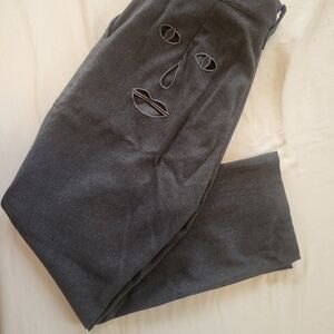 Fashion Brand Company Gray Trousers with Face Design